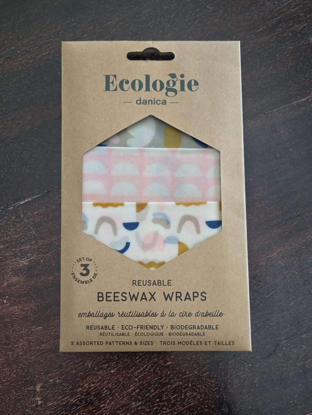 Ecologie Reusable Beeswax Wraps - Pink Patterned Set